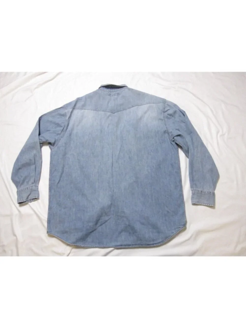 VTG 90s Banana Republic Denim Western Pearl Snap Shirt XL (Made in Hong Kong)